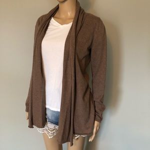 Soft, brown open front cardigan